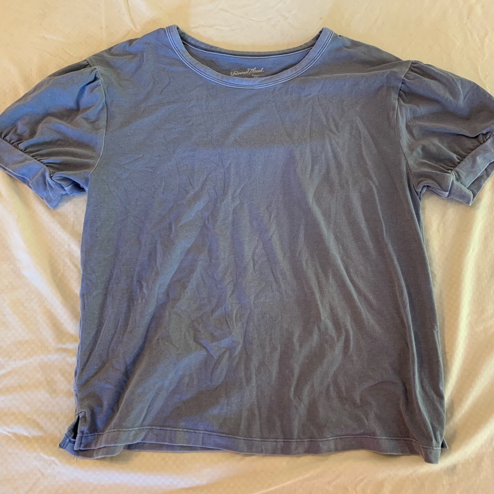 Light blue ruffle tee shirt, size medium, brand Universal Thread.